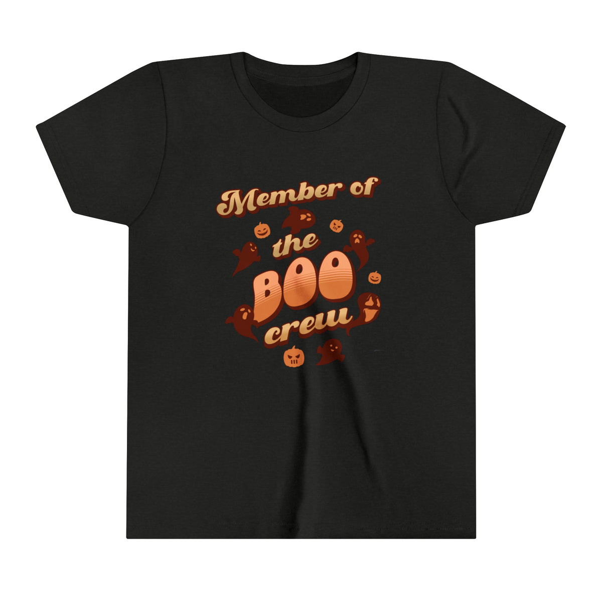 Halloween Funny T-shirts For Kids - Member of the Boo Crew (Black Heather)