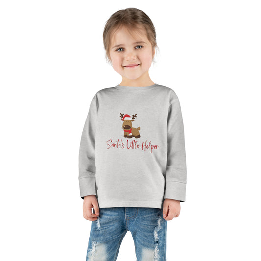 Santas Little Helper Christmas, Holidays, Santa Claus Toddler Long Sleeve Tee for Boys & Girls