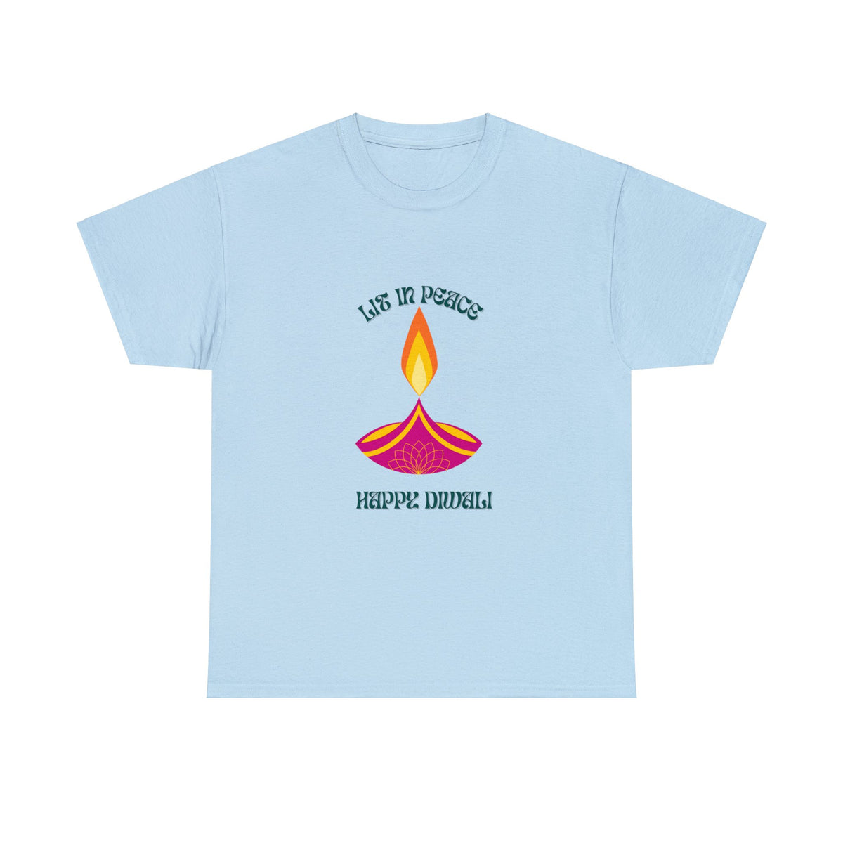 Festive T-Shirt - Lit in Peace, Happy Diwali Unisex Cotton Tee for Men & Women