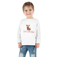 Santas Little Helper Christmas, Holidays, Santa Claus Toddler Long Sleeve Tee for Boys & Girls