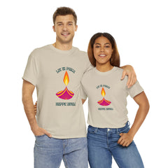 Festive T-Shirt - Lit in Peace, Happy Diwali Unisex Cotton Tee for Men & Women