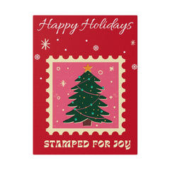 Happy Holidays, Stamped for Joy, Christmas decor Matte Canvas, Stretched, 0.75"