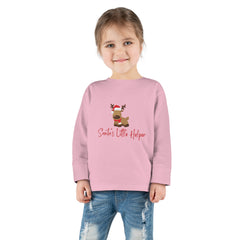 Santas Little Helper Christmas, Holidays, Santa Claus Toddler Long Sleeve Tee for Boys & Girls