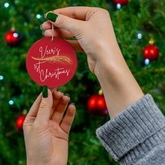 "First Christmas", Custom Ceramic Ornament for Baby's First Christmas with Name, Round/Star/Snowflake Shapes