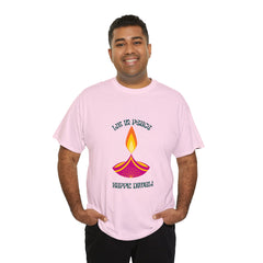 Festive T-Shirt - Lit in Peace, Happy Diwali Unisex Cotton Tee for Men & Women