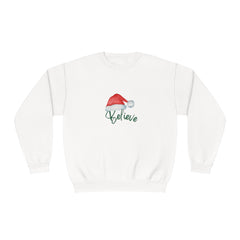 "Believe" Christmas, Santa, Holidays, Crewneck Unisex Sweatshirt