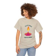 Festive T-Shirt - Lit in Peace, Happy Diwali Unisex Cotton Tee for Men & Women