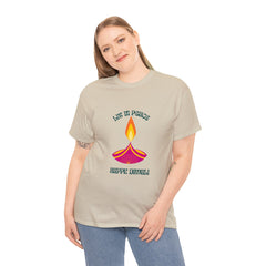 Festive T-Shirt - Lit in Peace, Happy Diwali Unisex Cotton Tee for Men & Women