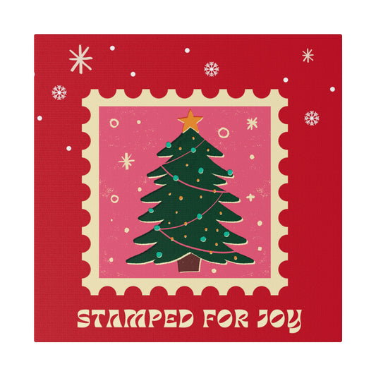 Happy Holidays, Stamped for Joy, Christmas decor Matte Canvas, Stretched, 0.75"