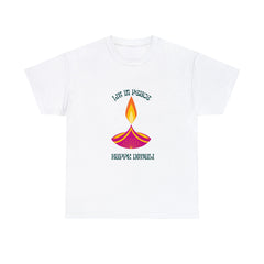 Festive T-Shirt - Lit in Peace, Happy Diwali Unisex Cotton Tee for Men & Women