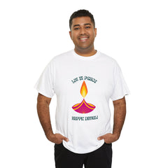 Festive T-Shirt - Lit in Peace, Happy Diwali Unisex Cotton Tee for Men & Women