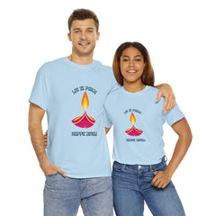 Festive T-Shirt - Lit in Peace, Happy Diwali Unisex Cotton Tee for Men & Women