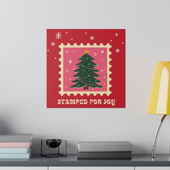 Happy Holidays, Stamped for Joy, Christmas decor Matte Canvas, Stretched, 0.75"