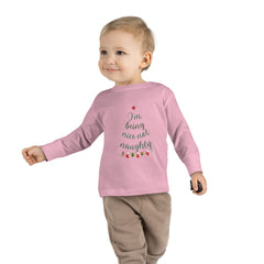 "I am Being Nice Not Naughty" Christmas, Holidays, Toddler Long Sleeve Tee