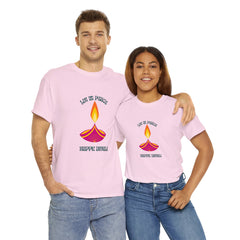 Festive T-Shirt - Lit in Peace, Happy Diwali Unisex Cotton Tee for Men & Women