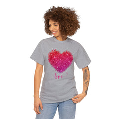 Valentine's Day Shirt Love Heart Graphic Tee for Men and Women