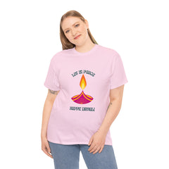 Festive T-Shirt - Lit in Peace, Happy Diwali Unisex Cotton Tee for Men & Women