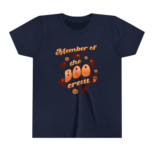 Halloween Funny T-shirts For Kids - Member of the Boo Crew (Navy)