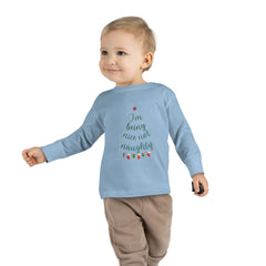 "I am Being Nice Not Naughty" Christmas, Holidays, Toddler Long Sleeve Tee