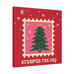 Happy Holidays, Stamped for Joy, Christmas decor Matte Canvas, Stretched, 0.75"