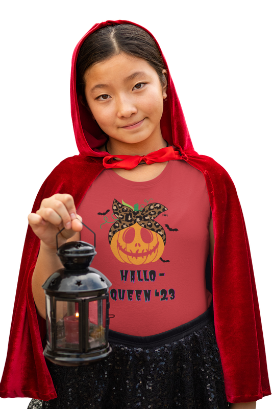 Halloween Funny T-shirts For Kids/Girls - "Hallo-queen '23"