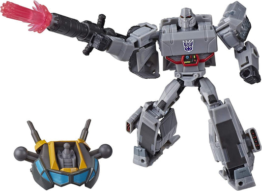 Transformers Toys Cyberverse Deluxe Class Megatron Action Figure, Fusion Mega Shot Attack Move and Build-A-Figure - toyzverse