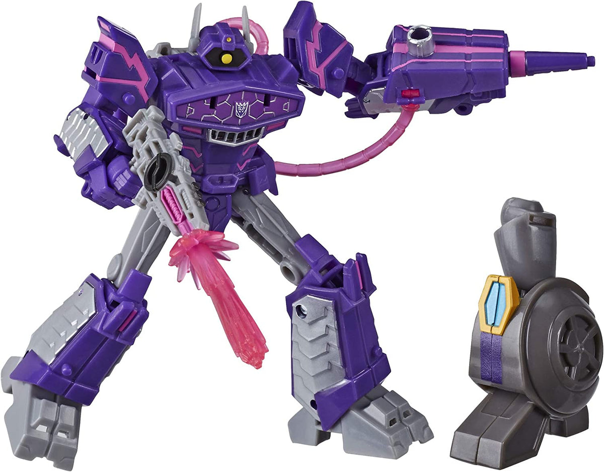 Transformers Toys Cyberverse Deluxe Class Shockwave Action Figure, Shock Blast Attack Move and Build-A-Figure Piece, for Kids - toyzverse