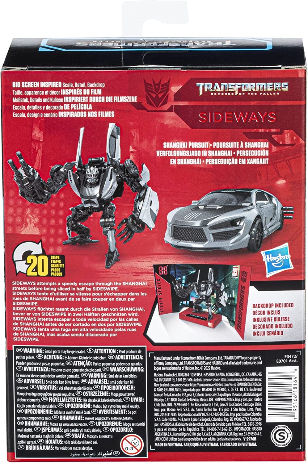 Transformers Toys Studio Series 88 Deluxe Class Revenge of The Fallen Sideways Action Figure - toyzverse