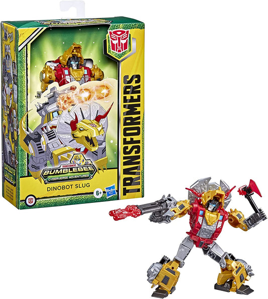 Transformers Bumblebee Cyberverse Adventures Deluxe Class Dinobot Slug Action Figure, Blaster Fire Fury Action Attack - toyzverse